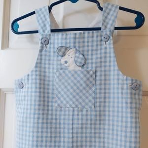 NWOT 💙 Adorable Boutique Puppy Dog Check Overalls